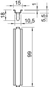 Calha DIN para fixação de borne de terra 99x15x7,4 Aço eletrogalvanizado, passivado transparente