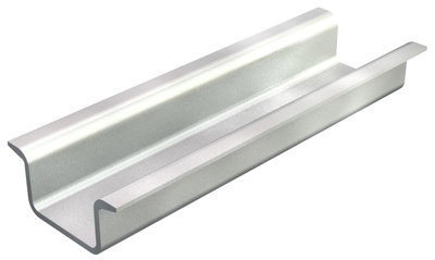 Calha DIN não perfurada, espessura 1,5mm 2000x35x15 Aço eletrogalvanizado, passivado transparente
