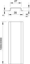 Calha DIN não perfurada 2000x35x7,5 Aço eletrogalvanizado, passivado transparente