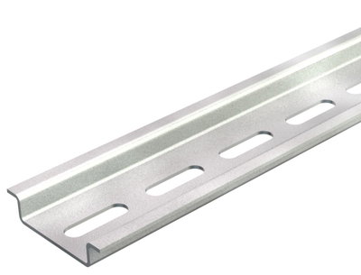 Calha DIN perfurada 2000x35x7,5 Aço galvanizado pelo método Sendzimir