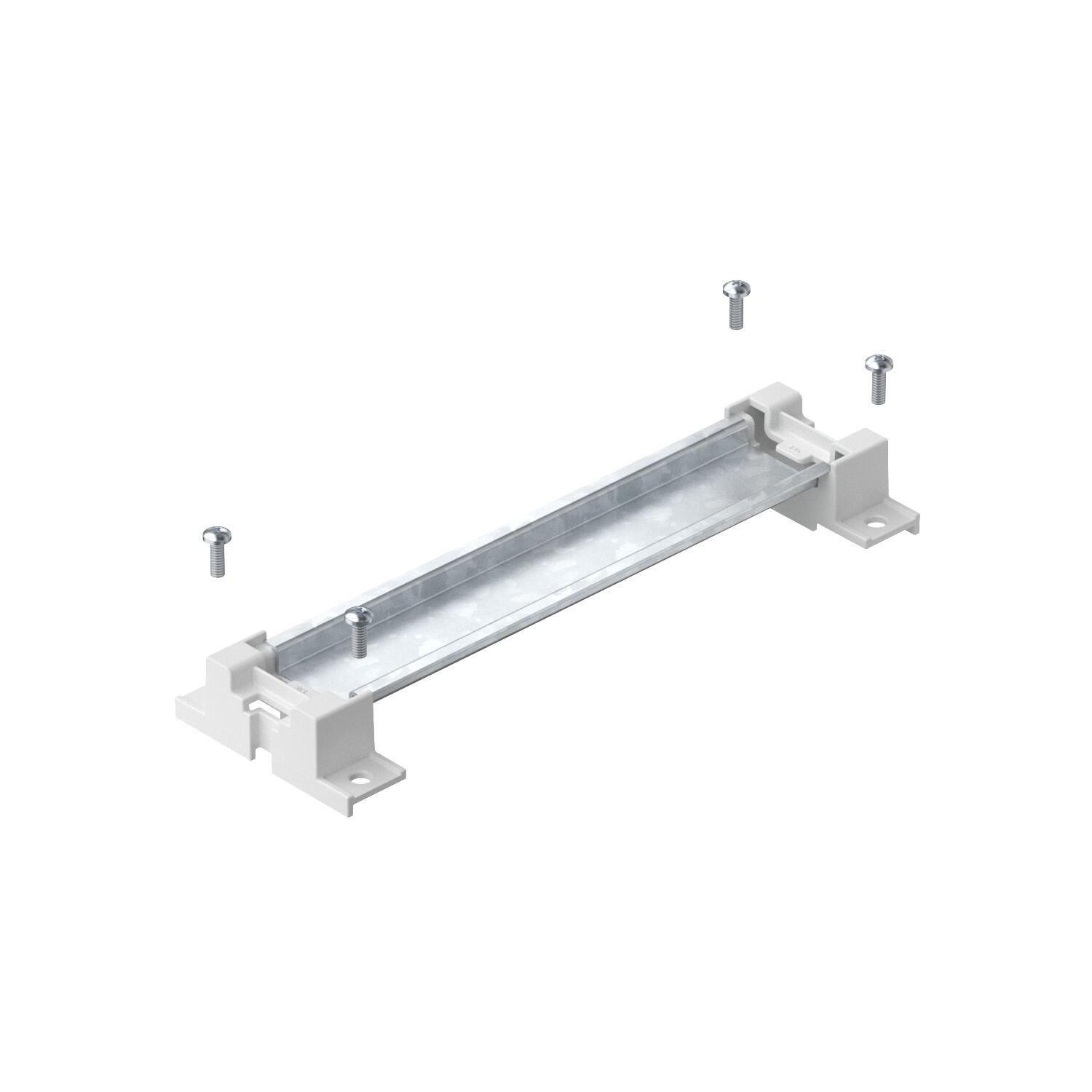 Top hat rail with support and screws 156x35x7,5