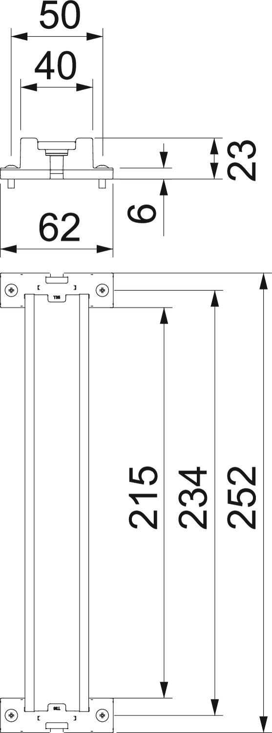 Calha DIN com suportes e parafusos 248x35x7,5 – Imagem 2 de 2