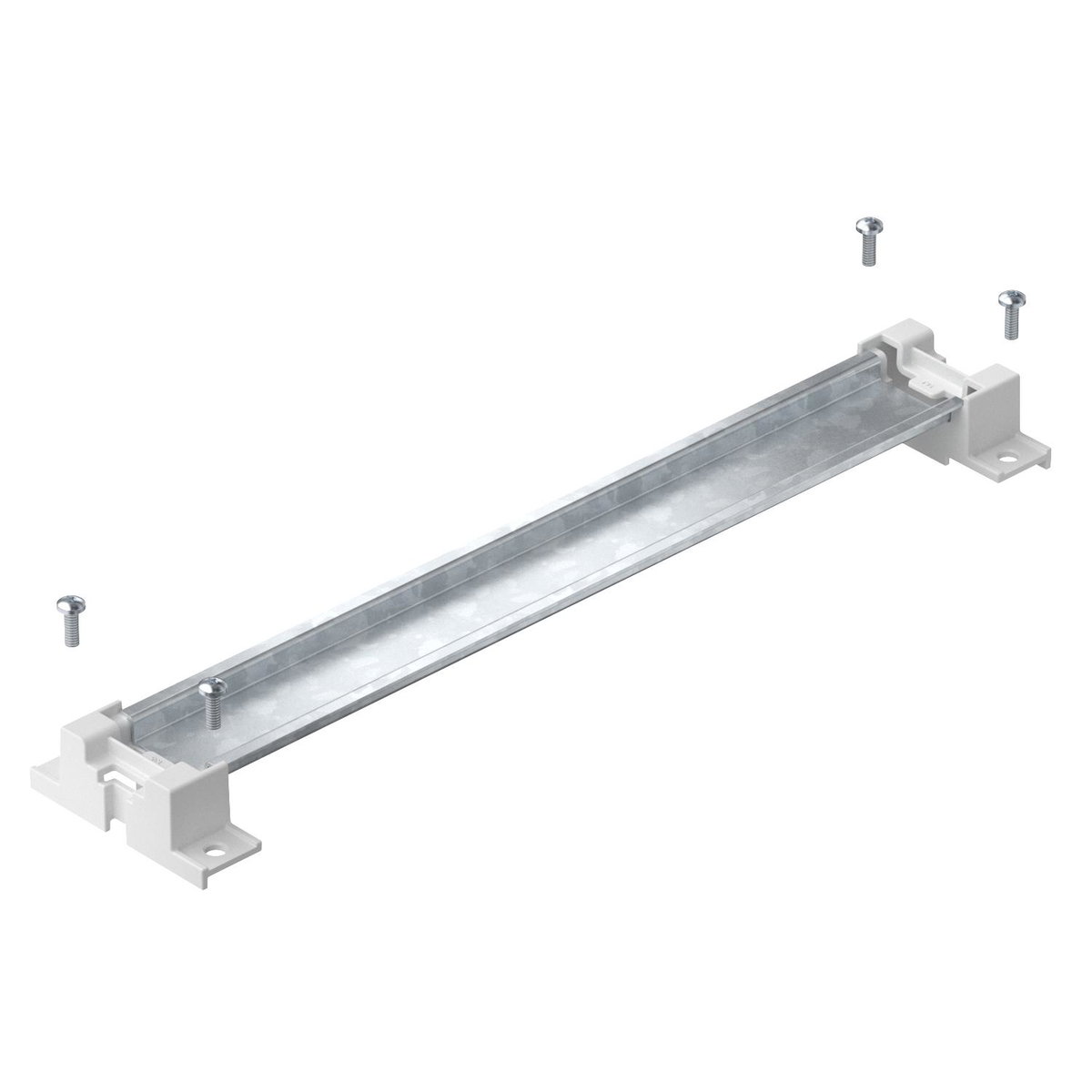 Calha DIN com suportes e parafusos 248x35x7,5