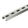 Perfil perfurado, rasgo 22mm 2000x41x21 Aço inoxidável, livre de ferrugem A2 1.4301 brilhante, pós-tratamento