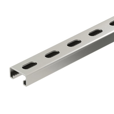 Perfil perfurado, rasgo 22mm 2000x41x21 Aço inoxidável, livre de ferrugem A2 1.4301 brilhante, pós-tratamento