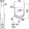 Abraçadeira BBS 2056 58-64mm Aço Galvanizado por imersão a quente após maquinação
