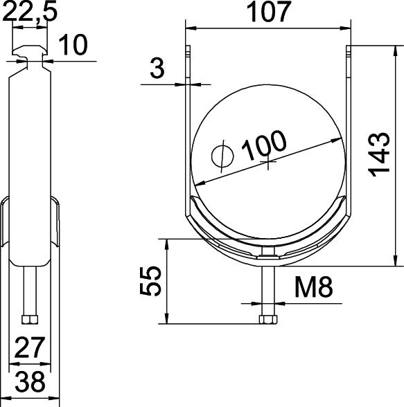 Abraçadeira BBS 2056 90-100mm Aço Galvanizado por imersão a quente após maquinação – Imagem 2 de 2