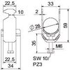 Abraçadeira BBS 2056 22-28mm Aço inoxidável, livre de ferrugem A2 1.4301 brilhante, pós-tratamento