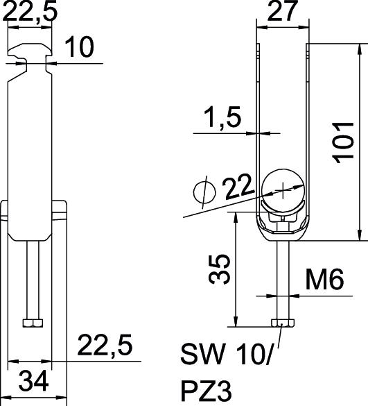Abraçadeira BBS 2056 tripla 16-22mm Alumínio – Imagem 2 de 2