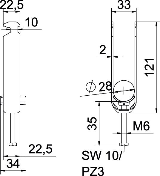 Abraçadeira BBS 2056 tripla 22-28mm Alumínio – Imagem 2 de 2