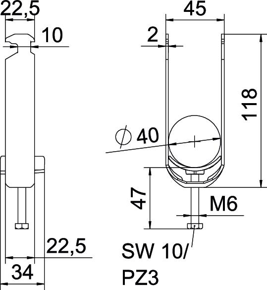 Abraçadeira BBS 2056 dupla 34-40mm Alumínio – Imagem 2 de 2