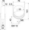 Abraçadeira BBS 2056 64-70mm Aço Galvanizado por imersão a quente após maquinação