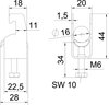 Abraçadeira BBS 2056 12-16mm Aço inoxidável A4 1.4571 brilhante, pós-tratamento