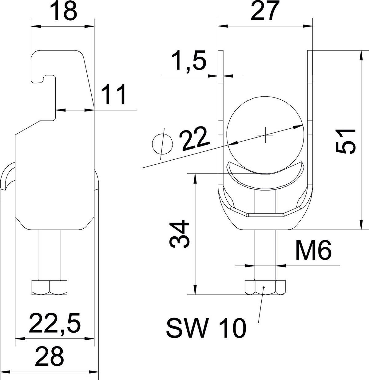 Abraçadeira BBS 2056 16-22mm Aço inoxidável A4 1.4571 brilhante, pós-tratamento – Imagem 2 de 2