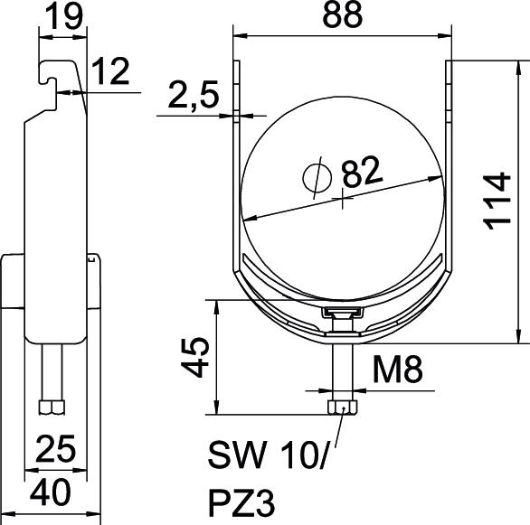 Abraçadeira BBS 2056 76-82mm Aço Galvanizado por imersão a quente após maquinação – Imagem 2 de 2