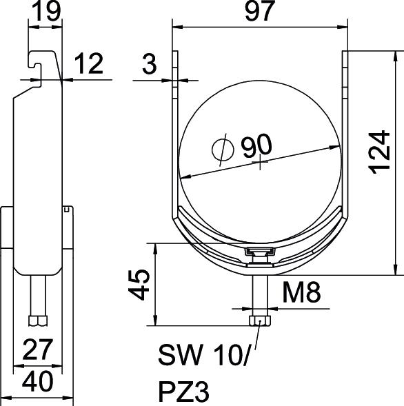 Abraçadeira BBS 2056 82-90mm Aço Galvanizado por imersão a quente após maquinação – Imagem 2 de 2