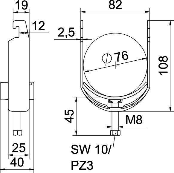 Abraçadeira BBS 2056 70-76mm Aço inoxidável, livre de ferrugem A2 1.4301 brilhante, pós-tratamento – Imagem 2 de 2