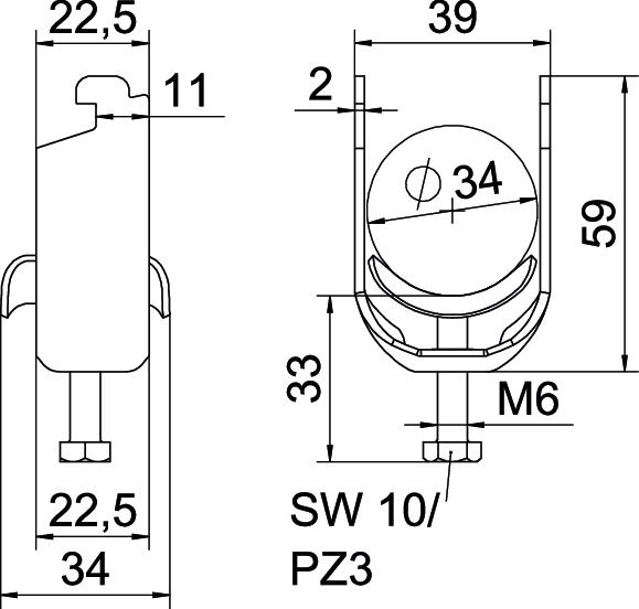 Abraçadeira BBS 2056 28-34mm Aço Galvanizado por imersão a quente após maquinação – Imagem 2 de 2