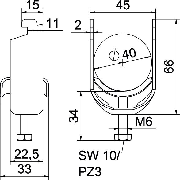 Abraçadeira BBS 2056 34-40mm Aço Galvanizado por imersão a quente após maquinação – Imagem 2 de 2