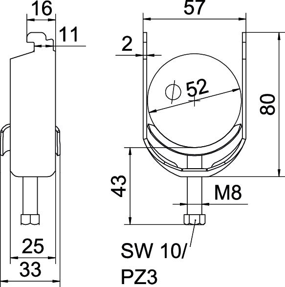 Abraçadeira BBS 2056 46-52mm Aço Galvanizado por imersão a quente após maquinação – Imagem 2 de 2