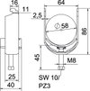 Abraçadeira BBS 2056 52-58mm Aço Galvanizado por imersão a quente após maquinação