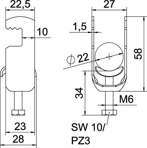 Abraçadeira BBS 2056 16-22mm Aço Galvanizado por imersão a quente após maquinação – Imagem 2 de 2