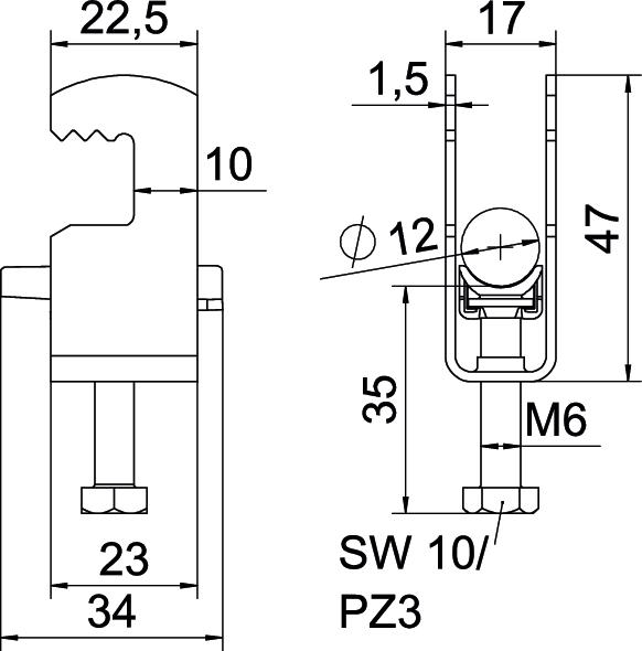 Abraçadeira BBS 2056 08-12mm Aço Galvanizado por imersão a quente após maquinação – Imagem 2 de 2