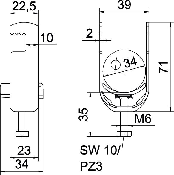Abraçadeira BBS 2056 28-34mm Aço Galvanizado por imersão a quente após maquinação – Imagem 2 de 2