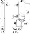 Abraçadeira BBS 2056 dupla 34-40mm Aço Galvanizado por imersão a quente após maquinação