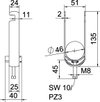 Abraçadeira BBS 2056 dupla 40-46mm Aço Galvanizado por imersão a quente após maquinação