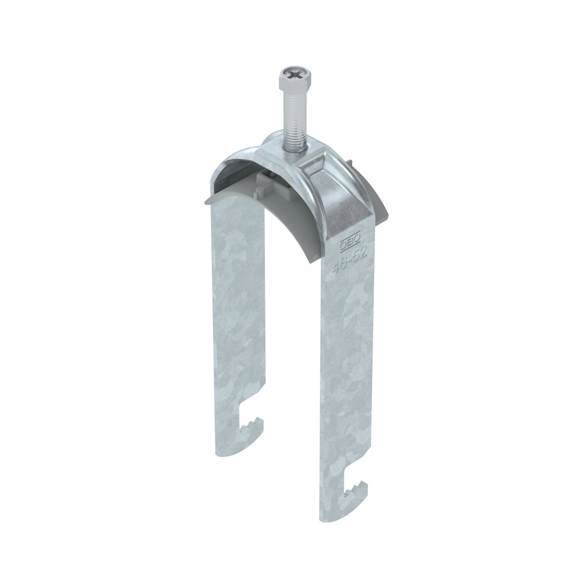 Abraçadeira BBS 2056 dupla 46-52mm Aço Galvanizado por imersão a quente após maquinação