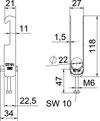Abraçadeira BBS 2056 dupla 16-22mm Aço Galvanizado por imersão a quente após maquinação