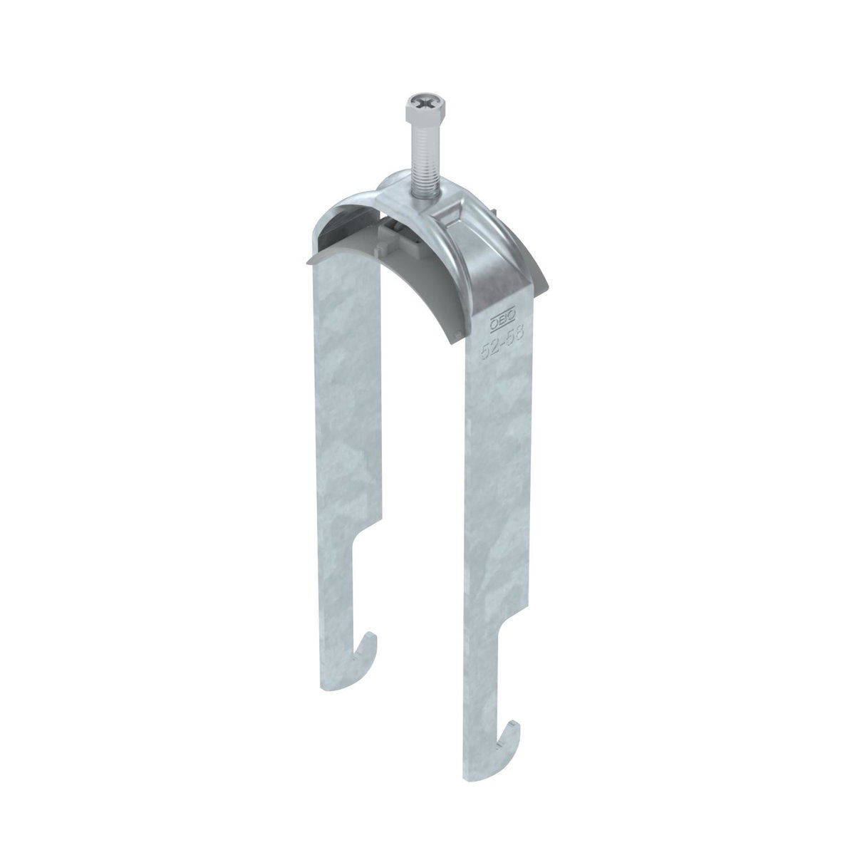 Abraçadeira BBS 2056 dupla 52-58mm Aço Galvanizado por imersão a quente após maquinação