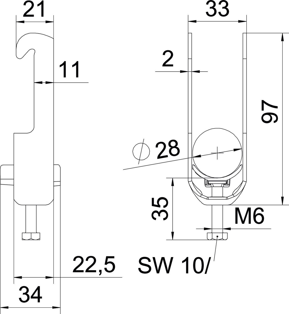 Abraçadeira BBS 2056 22-28mm Aço inoxidável, livre de ferrugem A2 1.4301 brilhante, pós-tratamento – Imagem 2 de 2