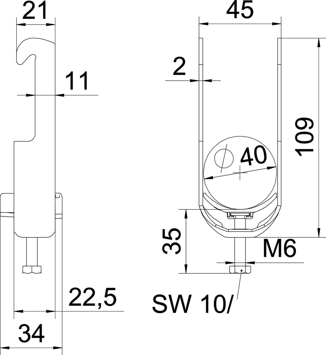 Abraçadeira BBS 2056 34-40mm Aço inoxidável, livre de ferrugem A2 1.4301 brilhante, pós-tratamento – Imagem 2 de 2