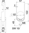 Abraçadeira BBS 2056 46-52mm Aço inoxidável, livre de ferrugem A2 1.4301 brilhante, pós-tratamento