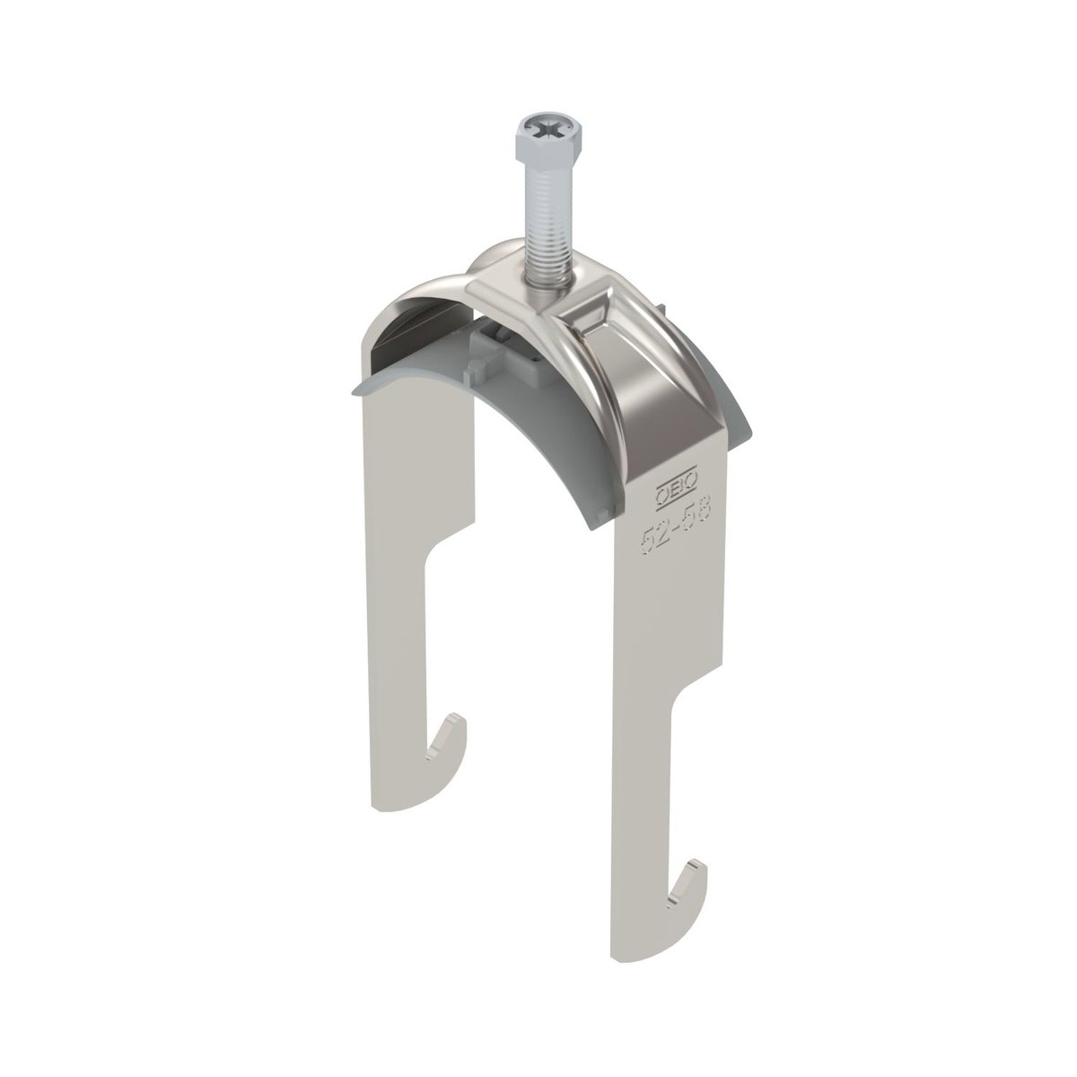 Abraçadeira BBS 2056 52-58mm Aço inoxidável, livre de ferrugem A2 1.4301 brilhante, pós-tratamento