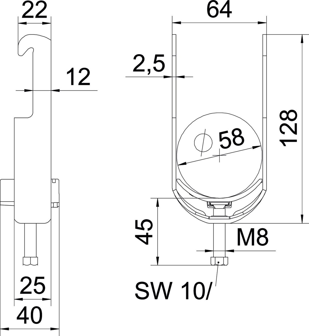Abraçadeira BBS 2056 52-58mm Alumínio – Imagem 2 de 2