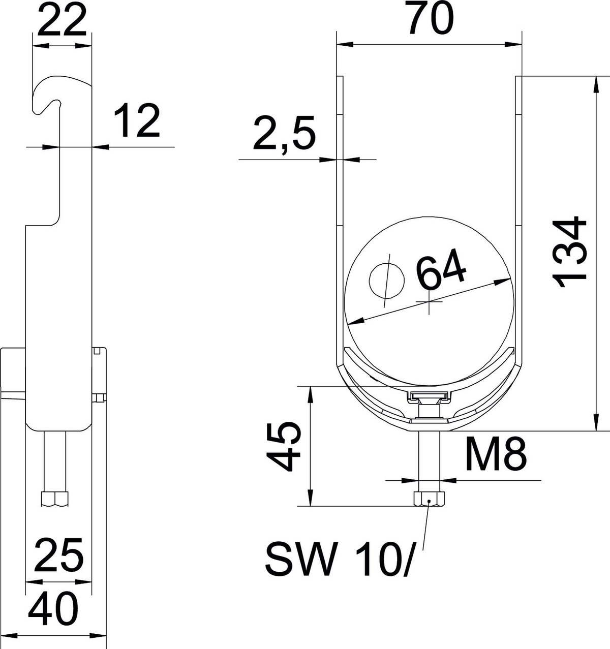 Abraçadeira BBS 2056 58-64mm Alumínio – Imagem 2 de 2
