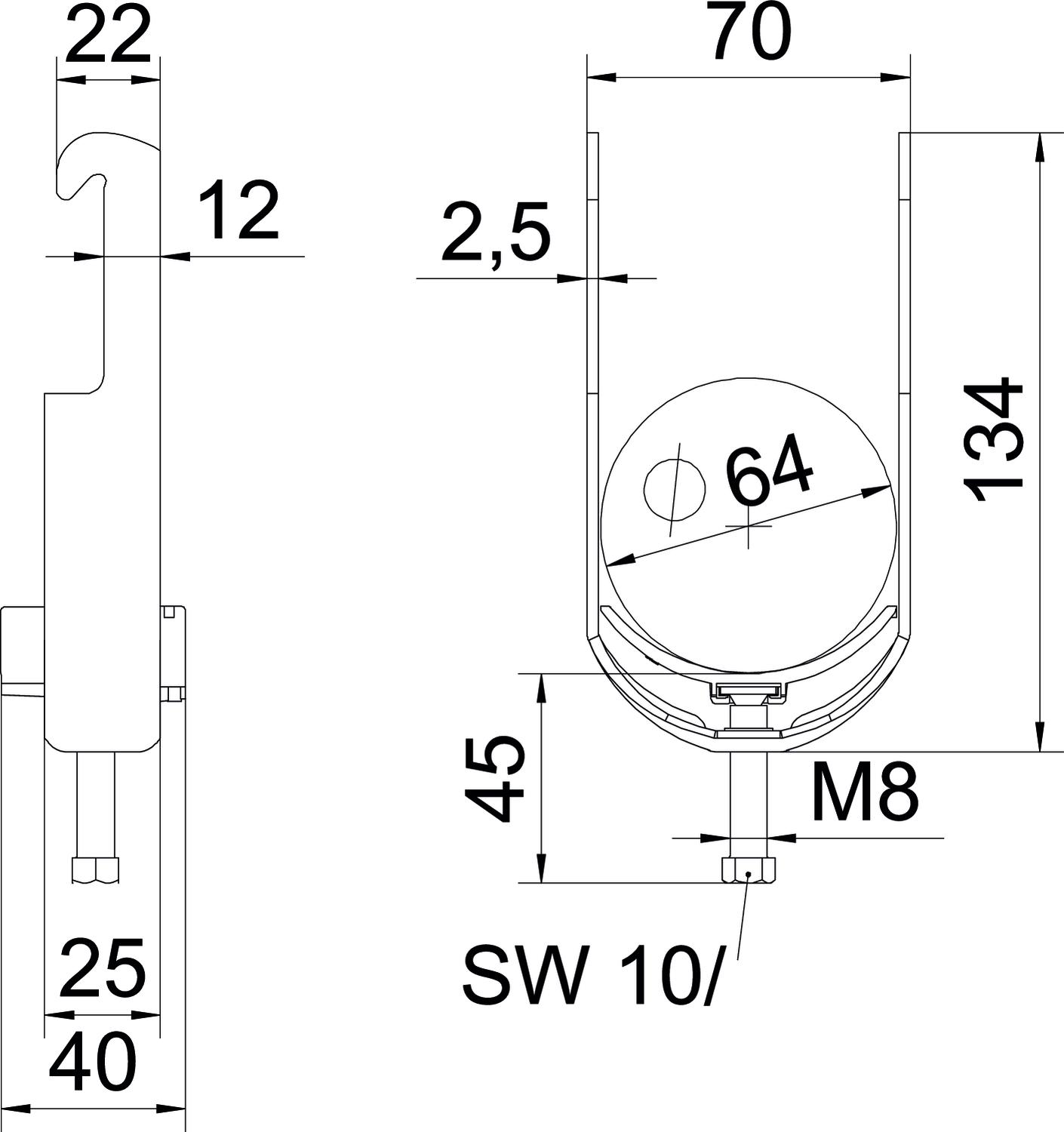 Abraçadeira BBS 2056 58-64mm Alumínio – Imagem 2 de 2