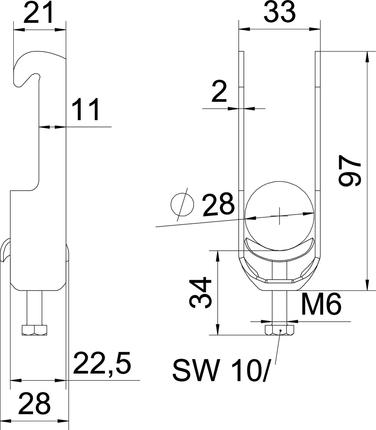 Abraçadeira BBS 2056 22-28mm Aço inoxidável, livre de ferrugem A2 1.4301 brilhante, pós-tratamento – Imagem 2 de 2