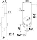 Abraçadeira BBS 2056 28-34mm Aço inoxidável, livre de ferrugem A2 1.4301 brilhante, pós-tratamento