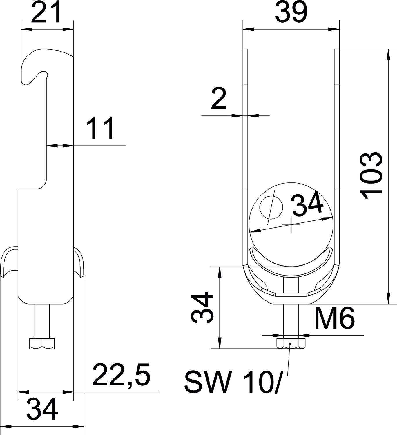 Abraçadeira BBS 2056 28-34mm Aço inoxidável, livre de ferrugem A2 1.4301 brilhante, pós-tratamento – Imagem 2 de 2