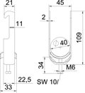 Abraçadeira BBS 2056 34-40mm Aço inoxidável, livre de ferrugem A2 1.4301 brilhante, pós-tratamento