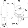 Abraçadeira BBS 2056 34-40mm Aço inoxidável, livre de ferrugem A2 1.4301 brilhante, pós-tratamento