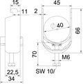 Abraçadeira BBS 2056 34-40mm Aço inoxidável, livre de ferrugem A2 1.4301 brilhante, pós-tratamento