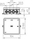 Caixa de derivação 100x100x38 Polietileno cinzento claro RAL 7035