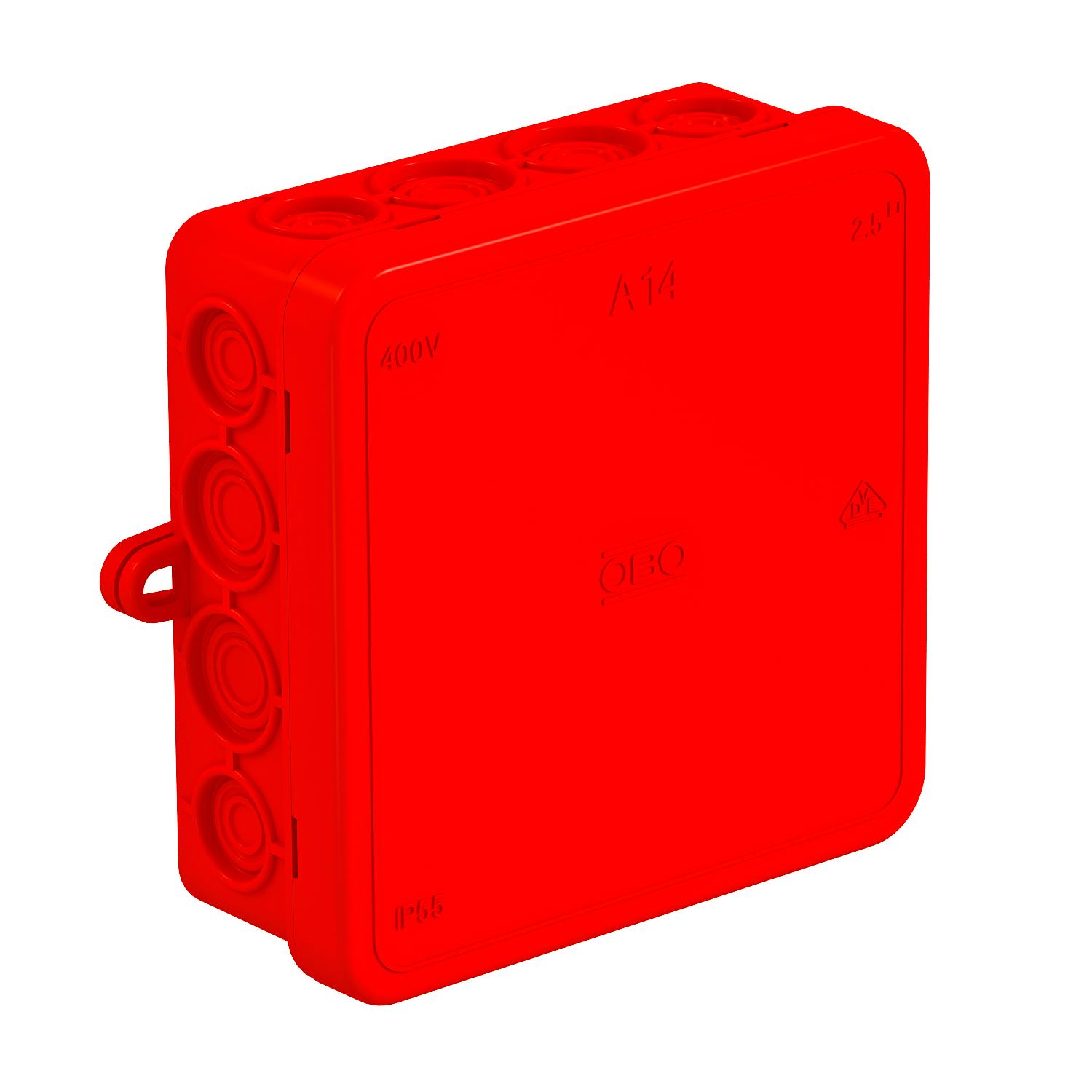 Caixa de derivação 100x100x38 Polietileno vermelho