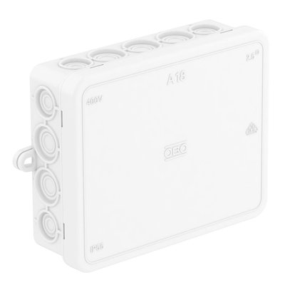 Caixa de derivação 125x100x38 Polietileno branco puro RAL 9010