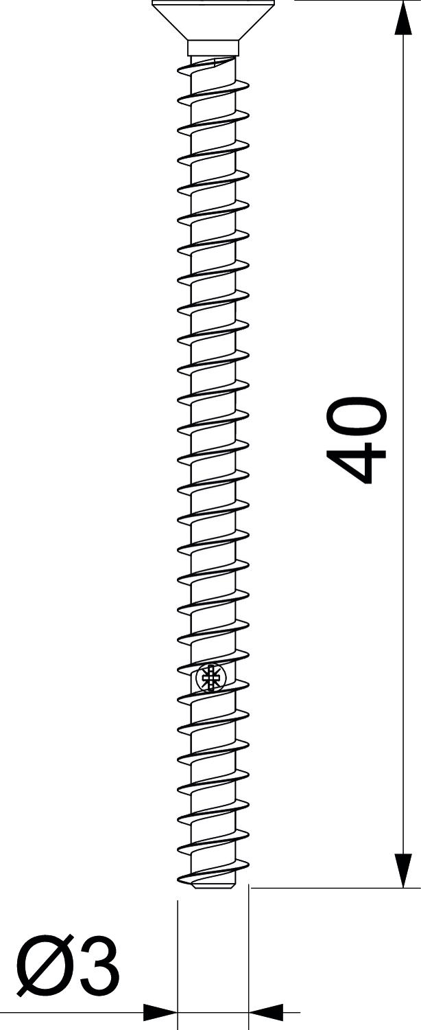 Parafuso de fixação para encastrar/paredes ocas Ø3,2mm,40mm Aço eletrogalvanizado – Imagem 2 de 2